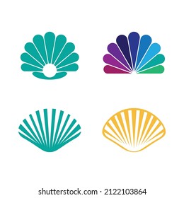 Set of Shell logo illustration vector flat design