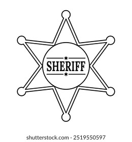 set of sheriff badge outline vector design illustration isolated background