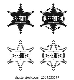 set of sheriff badge vector design illustration isolated background