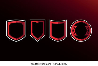 set of  shield badge for esport logo. Shield esport  in blank template