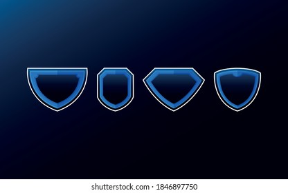 set of  shield badge for esport logo. Shield esport  in blank template