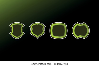 set of  shield badge for esport logo. Shield esport  in blank template