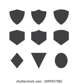 Set of shield badge icon element design