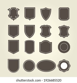 Set of shield in different shapes - shield-emblems and blazons