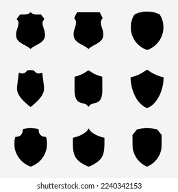 Set of shield and emblem badge