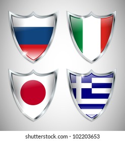 Set of Shield Flags 02