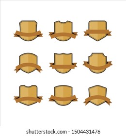 set of shield flat vector design