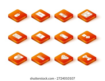 Set Shield para jogo, console de vídeo, tela Criar conta, Laptop, Diamond, vídeo portátil, Gamepad e ícone de dados. Vetor