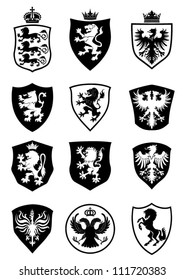 Set Of Shield Heraldry