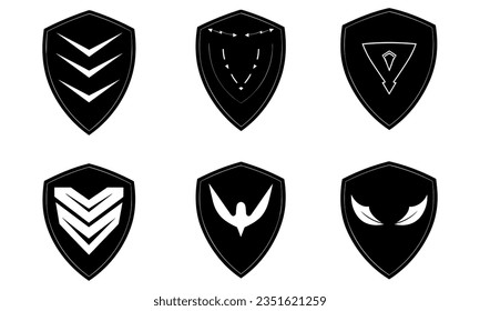 Set of shield icons for design vector illustration
