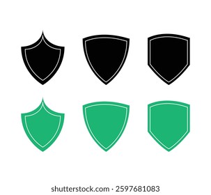 Set of Shield Icons and Symbols for Design and Protection Concepts