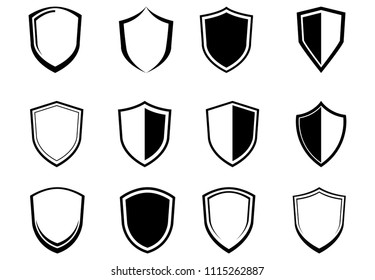 Set  shield  icons vector illustration on background
