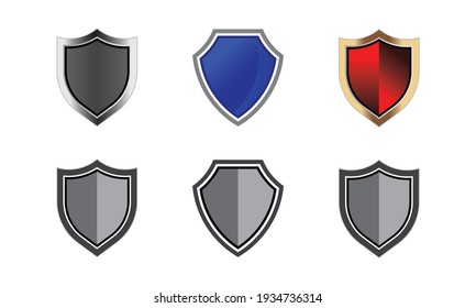 Set of shield icons. Vector illustration.
