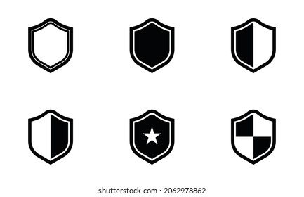 Set of shield icons. Vector illustration.