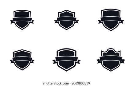 Set of shield icons. Vector illustration.
