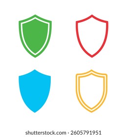 Set of Shield icons. Vector illustration in flat style