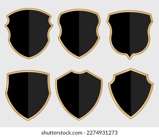 A set of shield logo designs with transparent PNG files