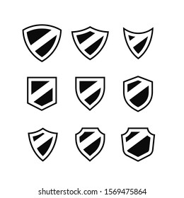 set of shield logo icon design vector illustration