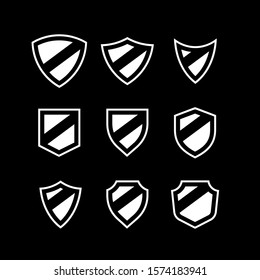 set of shield logo icon design vector illustration