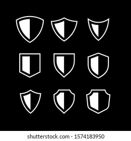 set of shield logo icon design vector illustration