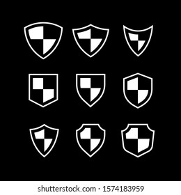 set of shield logo icon design vector illustration