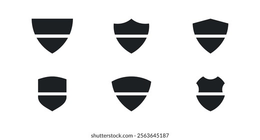 Set of shield logo icon, modern design simple shape
