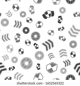 Set Shield, Shield, Military rank and Round wooden shield on seamless pattern. Vector