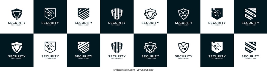 Set of Shield Security logo design template