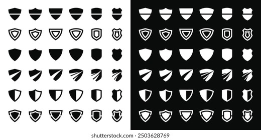 Set of shield shape designs, unique concept vector. Premium Vector