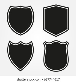 Set of shield shapes.Vector shield icons.