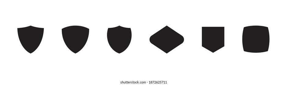 Set of shield silhouette icons