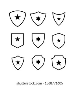 Set of shield star logo icon design vector illustration
