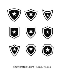 Set of shield star logo icon design vector illustration