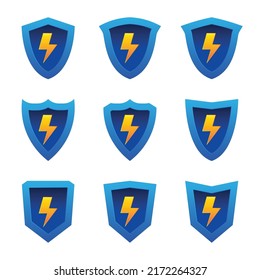 Set of Shield Symbols Design Free Vector
