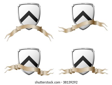 Set of shields with banners