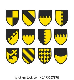 Set of shields with contours