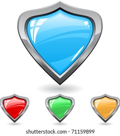 Set of a shields different colors with shadow