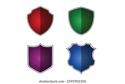 set of shields with gradient colors, collection of shields vector assets