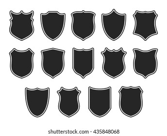 Set Shields Isolated On White Background Stock Vector (Royalty Free ...