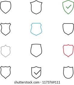 Set of Shields line icon