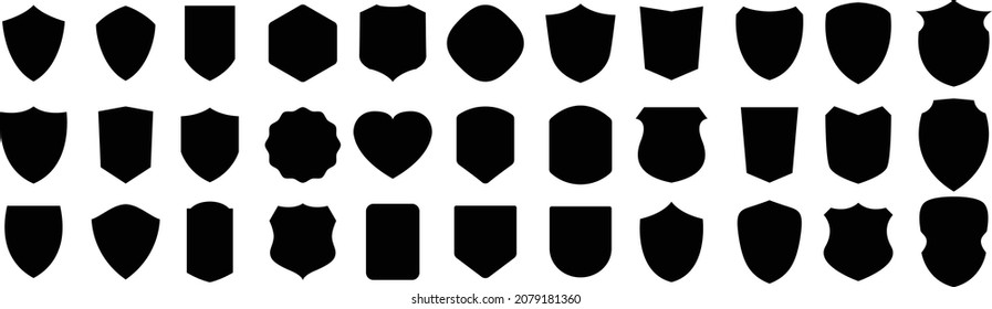 Set of shields. Protection. Vector graphics