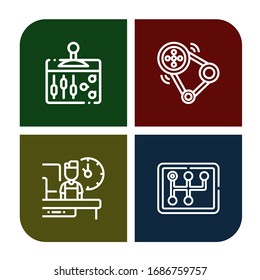 Set of shift icons. Such as Lever, Transmission, Shift, Gearstick , shift icons