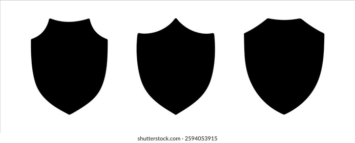 Set of shiled icon. Shield silhouette. Shield vector flat illustration design. Shield flat design. Shield icon. 