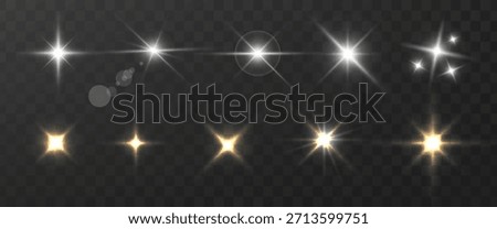 Set of Shine glowing stars. Vector Sparks stars effect texture.