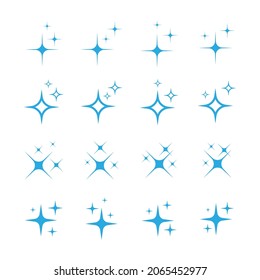 Satz glänzender Symbole, sauberes Sternsymbol, funkelnde Sterne, glänzendes Licht, glänzendes Design der Vektorgrafik