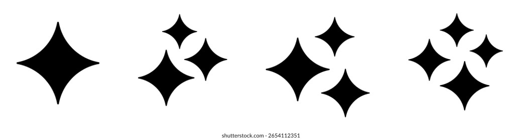 Set of shine icons, Clean star icons.