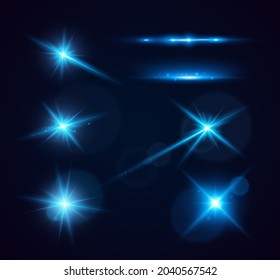 Set Glowing Light Stars Sparkles Vector Stock Vector (Royalty Free ...