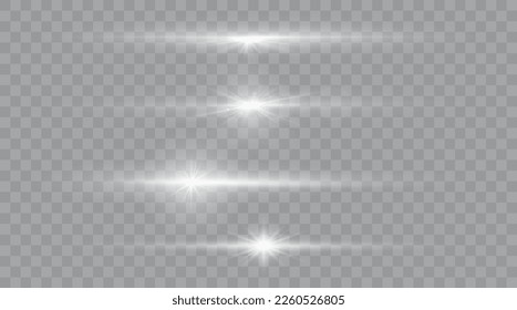 Set of shining sparkles and lens flares. Glowing lights. Vector illustration