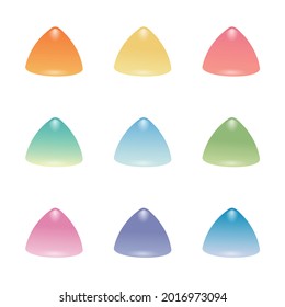 A set of shining triangle illustration icons. Vector illustration on white background. 
