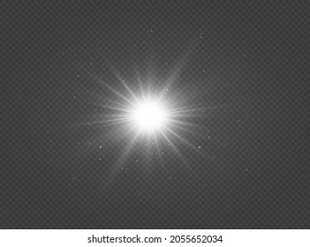 Estrellas blancas brillantes. Estrella brillante con efecto claro, Estrella navideña.